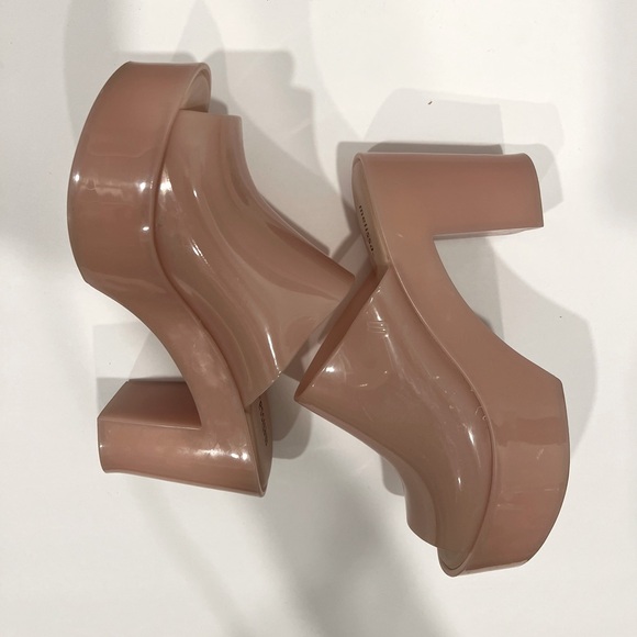 LIKE NEW‼️Melissa Jelly Platform Mule Beige/Nude -Size 8 - Picture 7 of 12